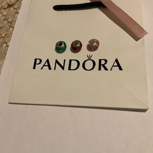 Pandora bundle of 3 Murano glass beads